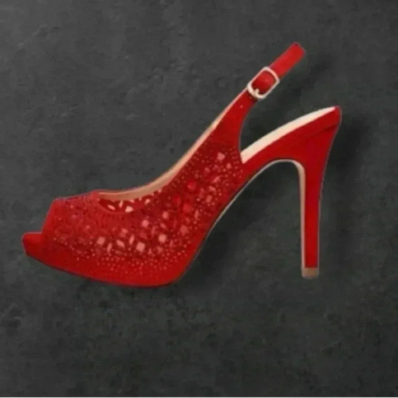 🆕Embellished  Red Heels - Picture 1 of 16